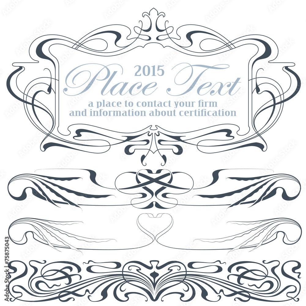 Vector abstract label from bound plants and flowers Vector abstract label from bound plants and flowers