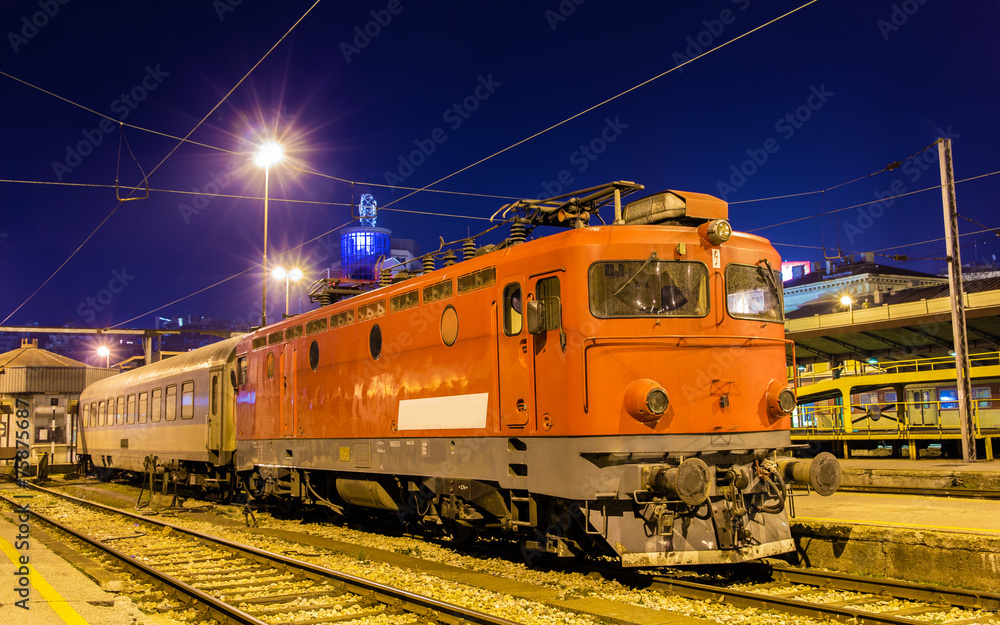 Electric locomotive at Belgrade station - Serbia Electric locomotive at Belgrade station - Serbia