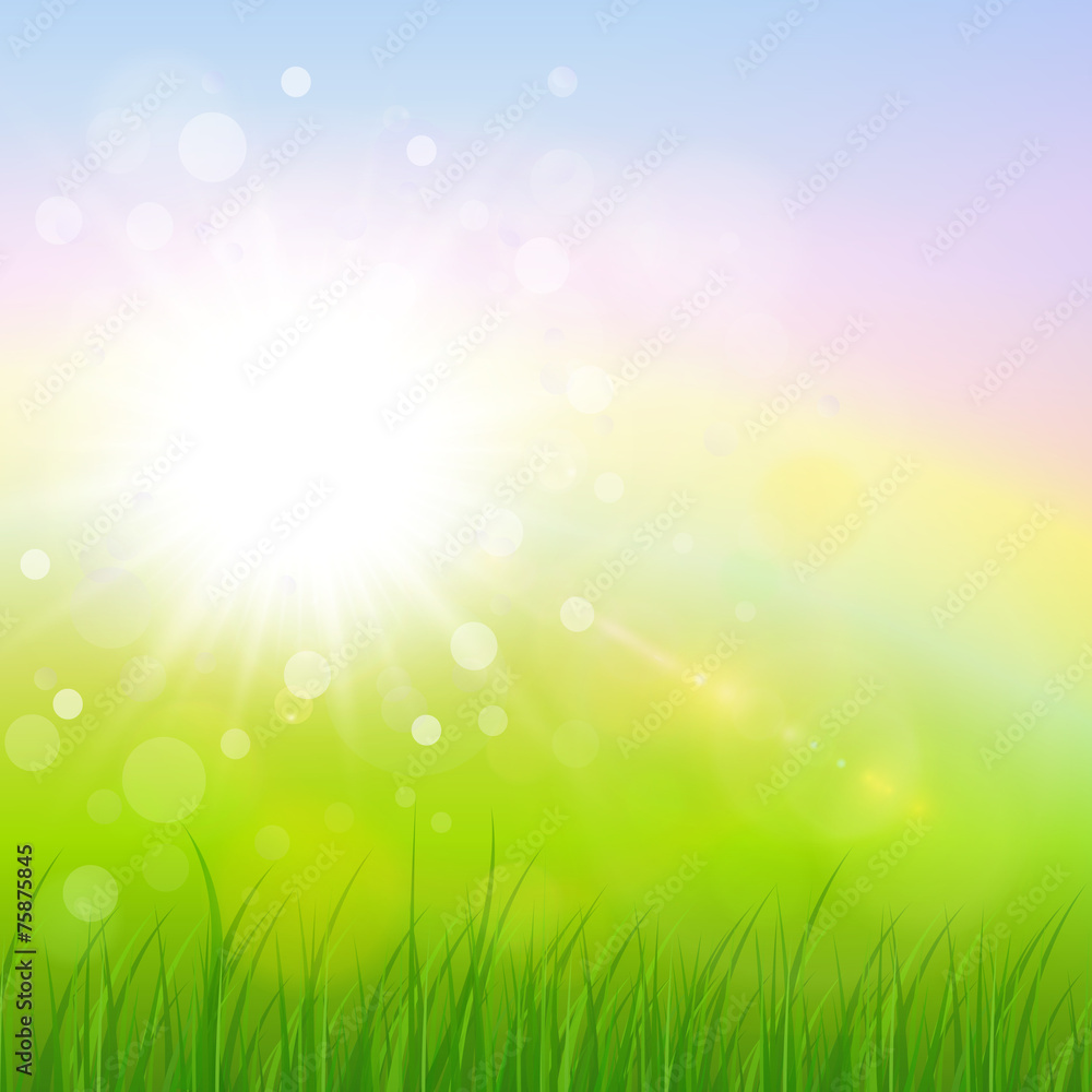 Natural sunny background, spring green