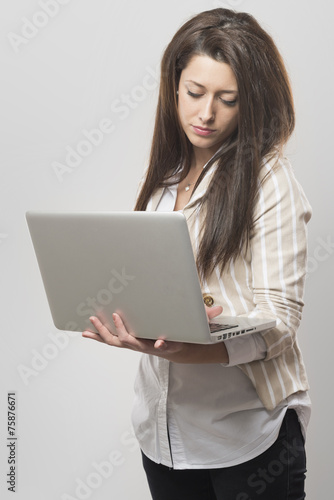 business woman work with laptop