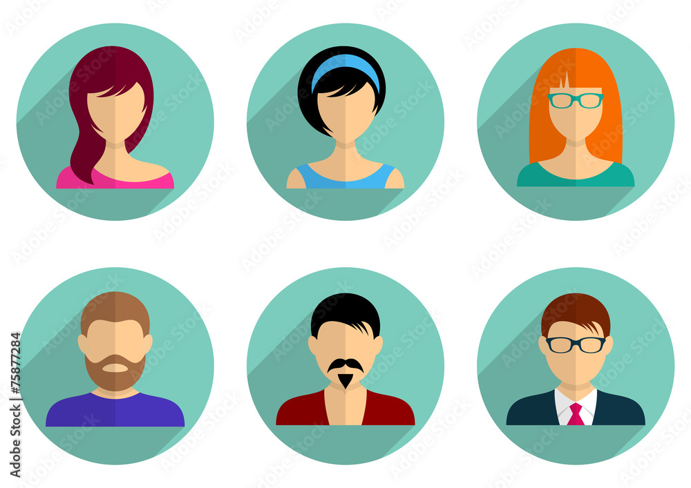 Men and women avatar icons Men and women avatar icons