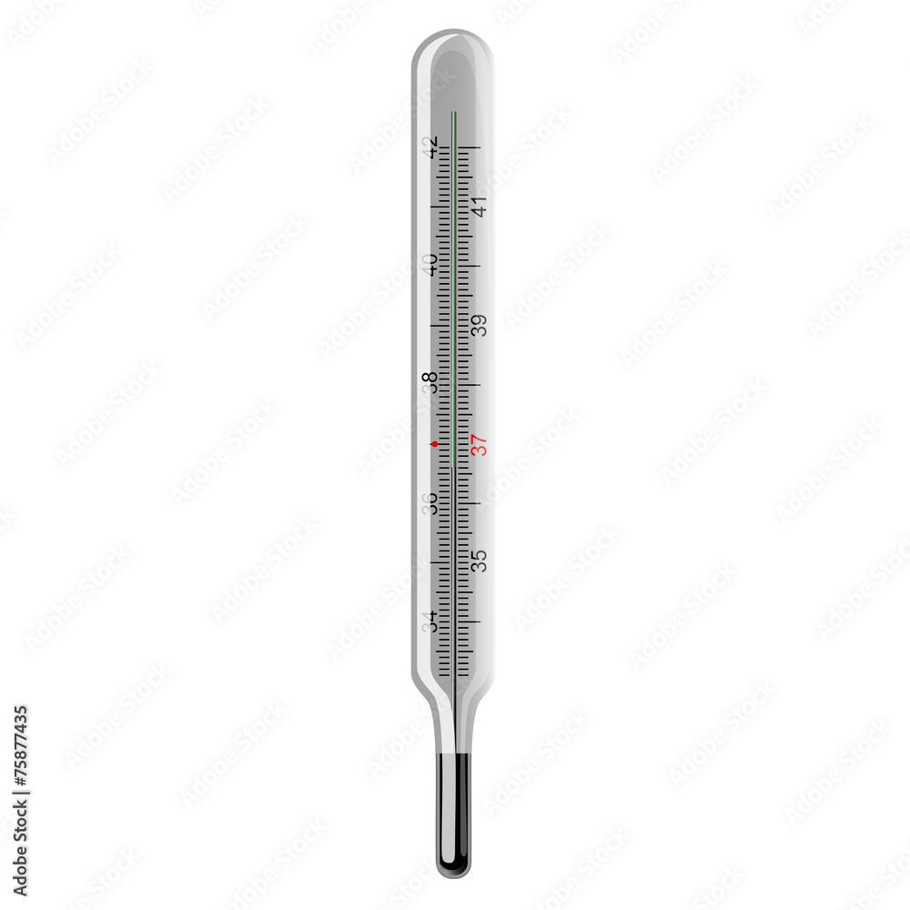 Mercury thermometer. Raster Mercury thermometer. Raster