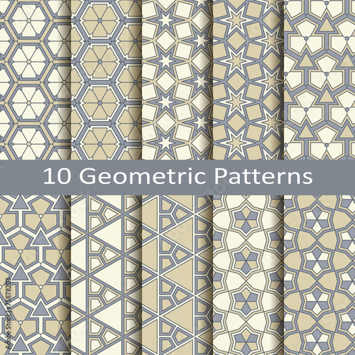 set of ten geometric patterns