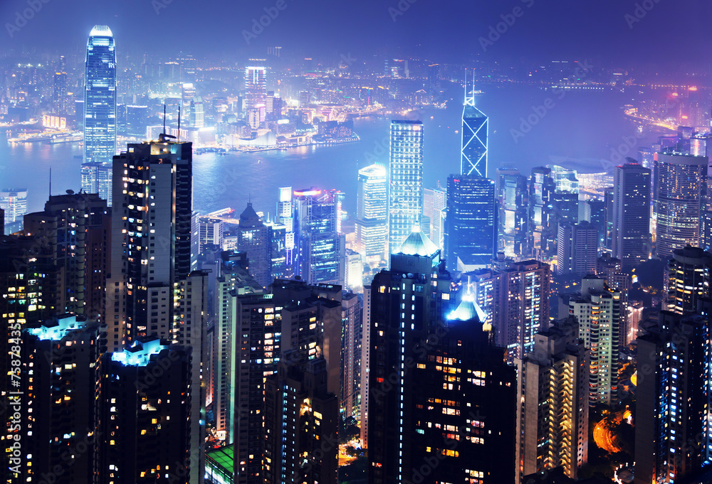 Fototapeta premium Hong Kong island from Victoria's Peak