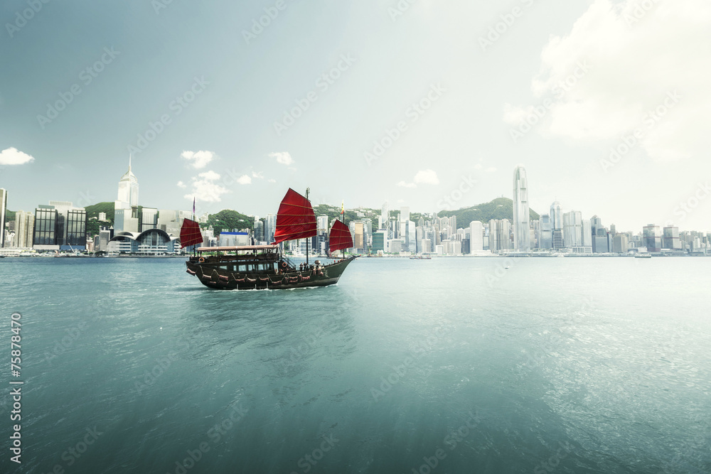 Fototapeta premium Port w Hongkongu