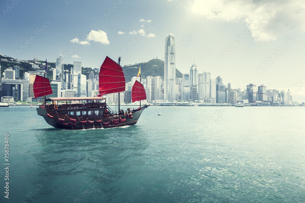 Fototapeta premium Port w Hongkongu