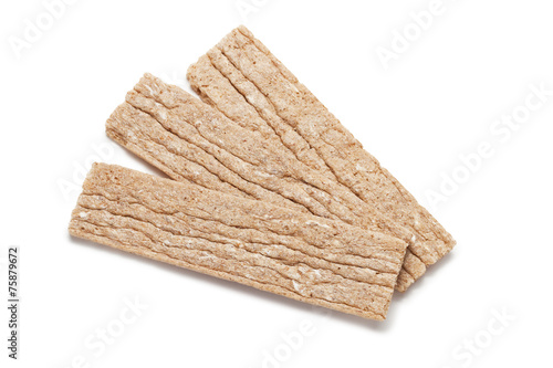 diet bread crisps isolated over white background