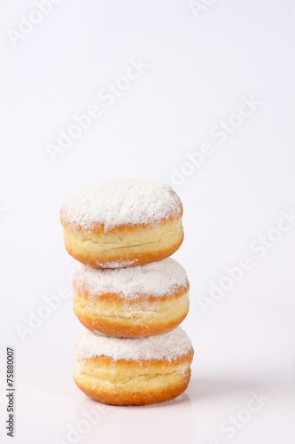 doughnut tower on white background