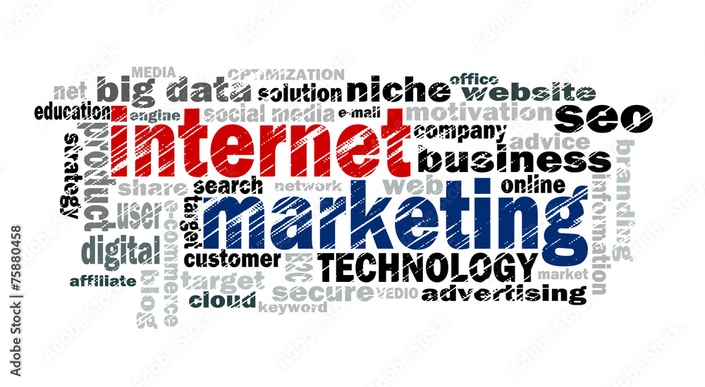 Obraz premium internet marketing word cloud