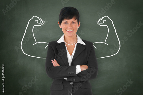 Photography Businesswoman with Muscle / Strong / Power