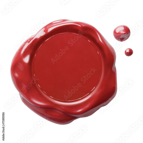 red postal wax seal with cl...