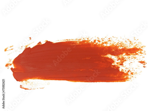 brown grunge brush strokes oil paint isolated on white