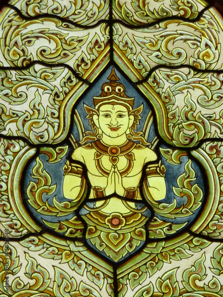 Traditional stained glass in Thailand