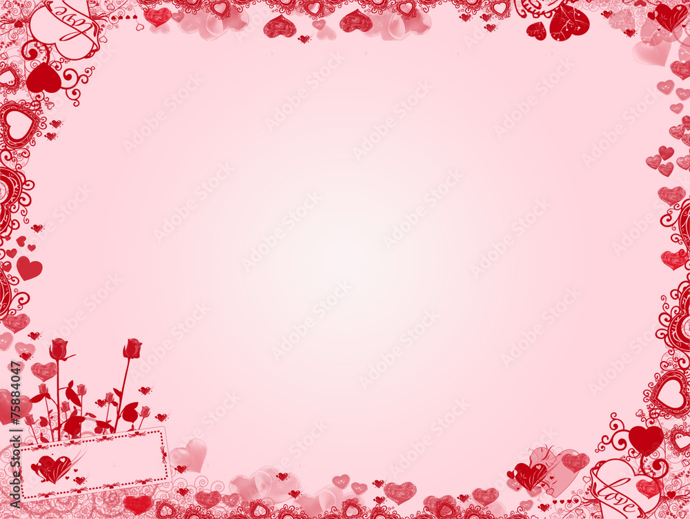 Valentine Background - hearts frame