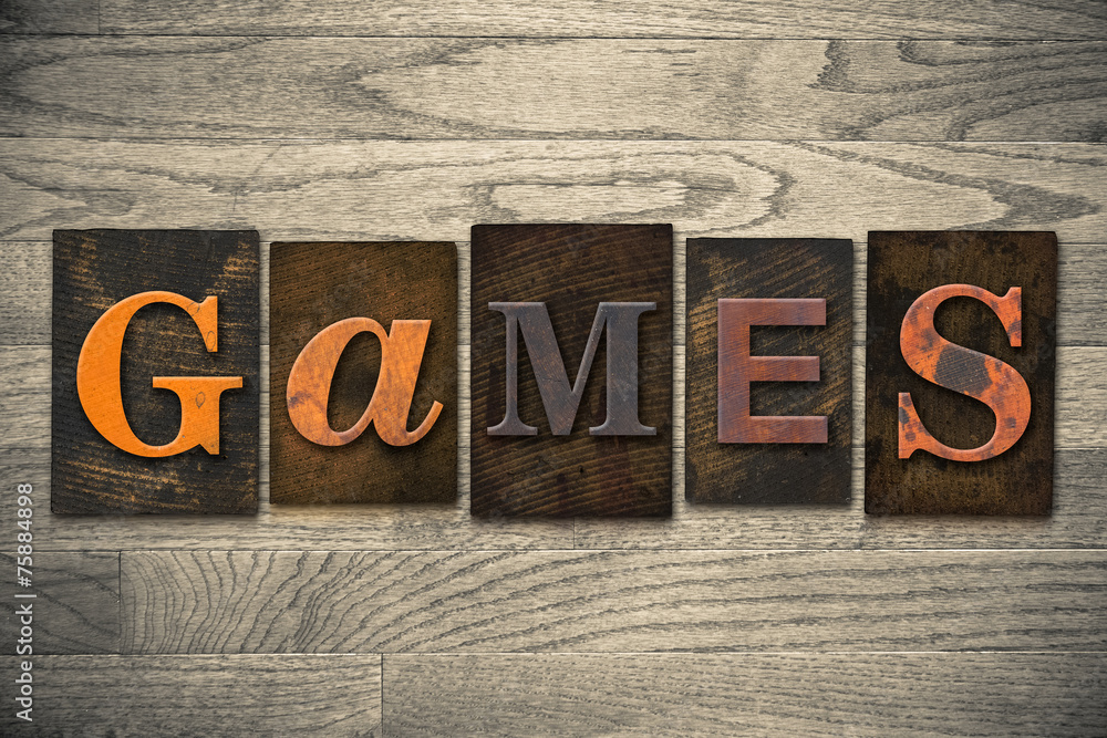 Fototapeta premium Games Concept Wooden Letterpress Type