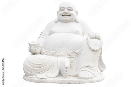 Photography Smiling Big Buddha Statue isolated With clipping path