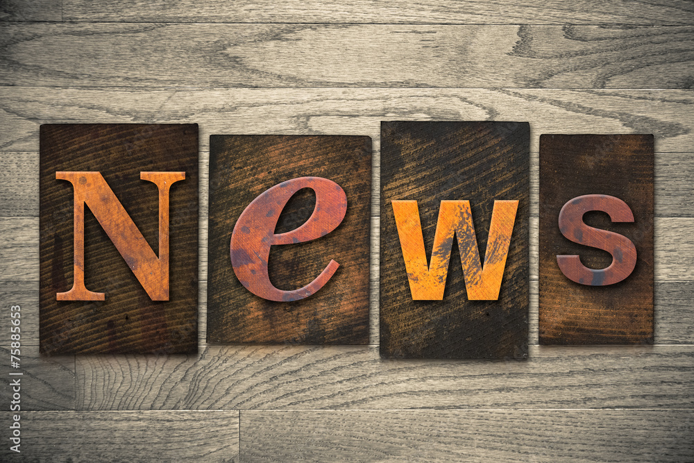 Naklejka premium News Concept Wooden Letterpress Type