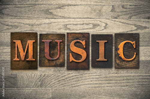 Φωτογραφία Music Concept Wooden Letterpress Type