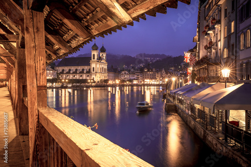 View of Lucerne from the Chapel Bridge
