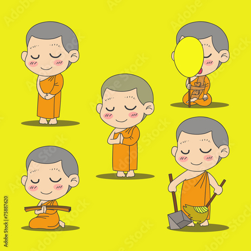 buddhist monk cartoon