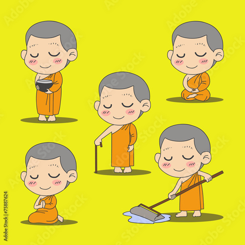 buddhist monk cartoon