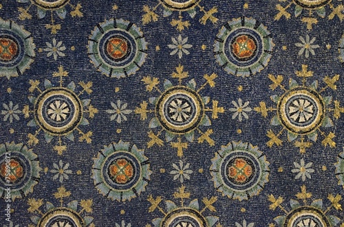 Fotografia Galla Placidia mausoleum mosaics details, Ravenna