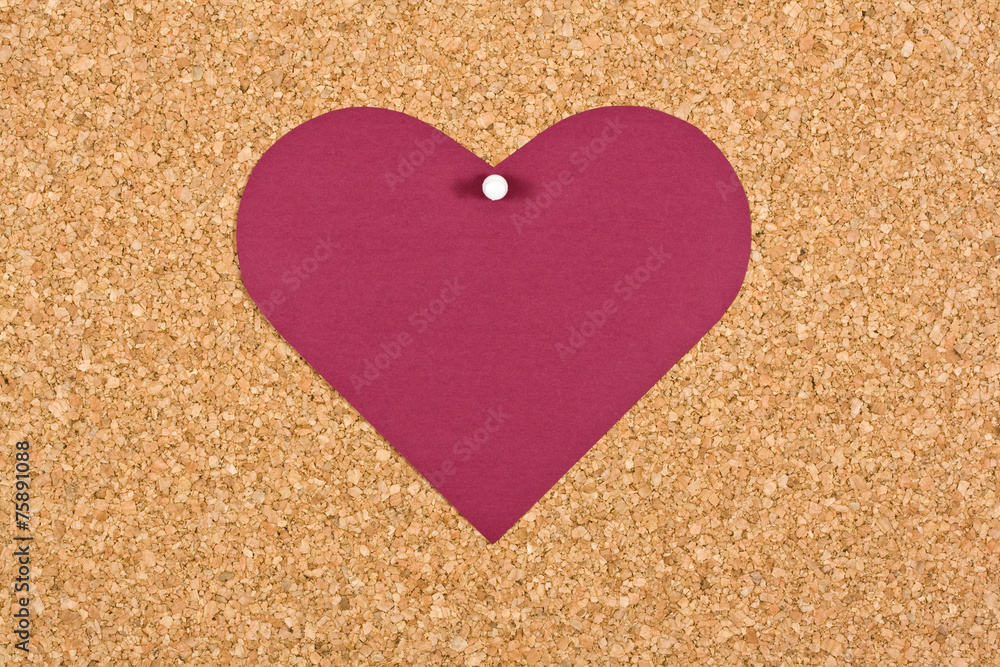 Heart on corkboard Heart on corkboard