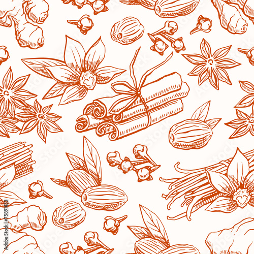seamless sketch spices