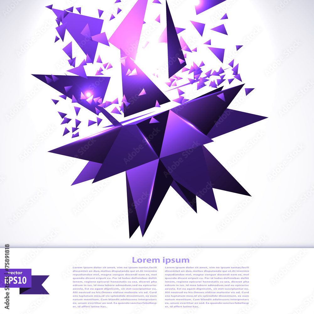 Banner with purple abstraction cosmic explosion. Vector illustra Banner with purple abstraction cosmic explosion. Vector illustra
