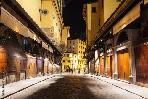 Arno River and bridges Ponte Vecchio