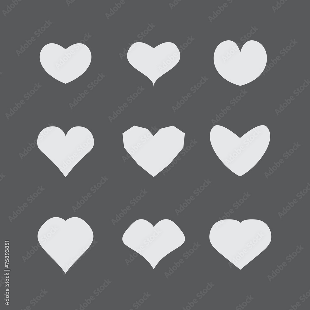 Valentine's Day, set of icons from hearts Valentine's Day, set of icons from hearts