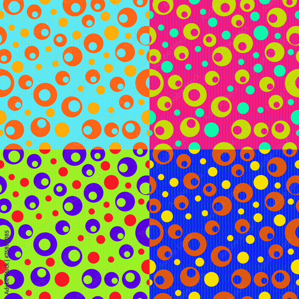 Set of backgrounds colored circles