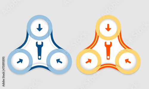 Two vector objects and spanner