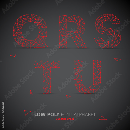 Vector low poly alphabet font