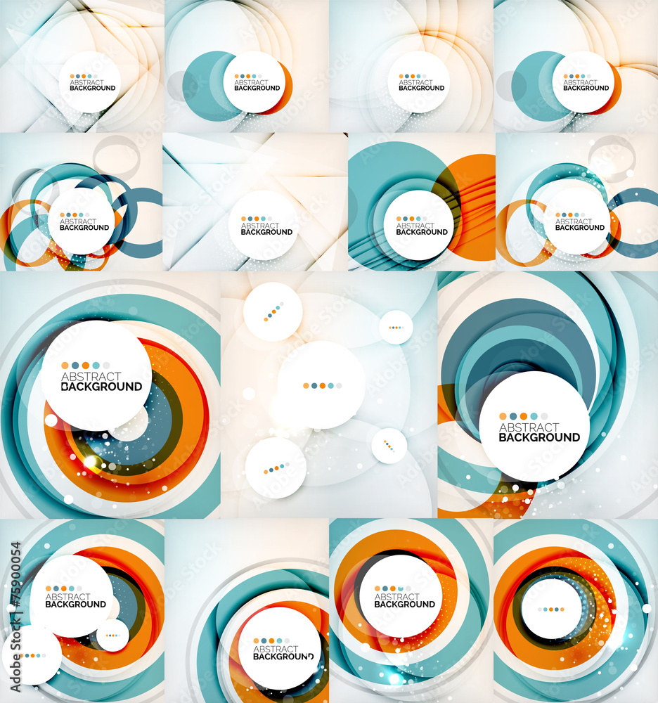 Fototapeta premium Color circles backgrounds set