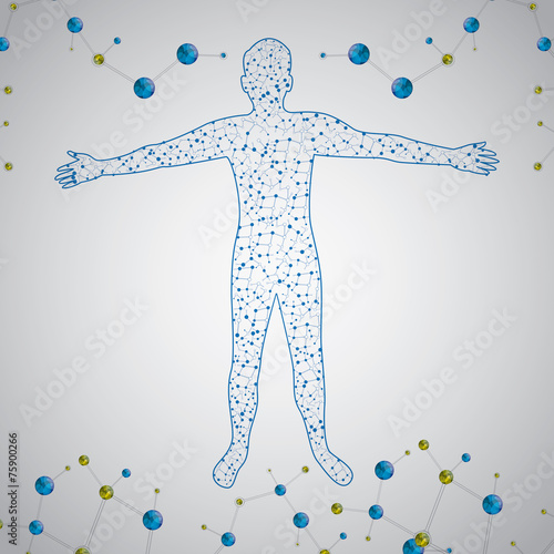 Molecule man human body abstract vector illustration