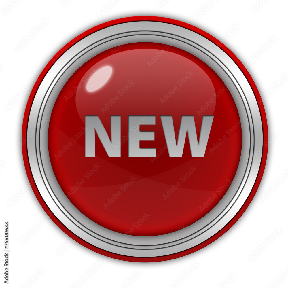 New circular icon on white background New circular icon on white background