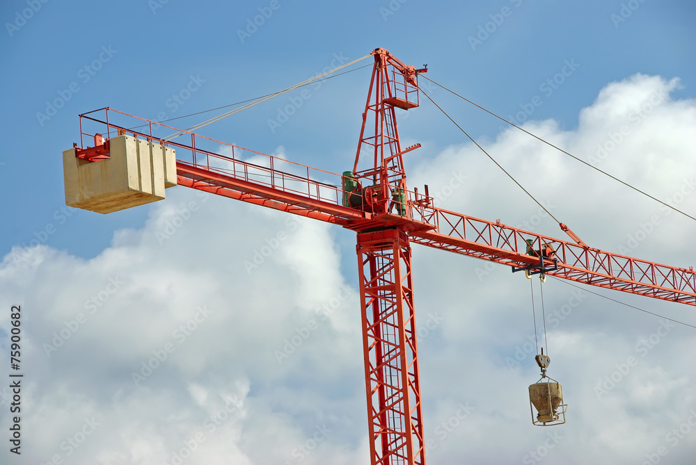 Red Construction Crane Red Construction Crane