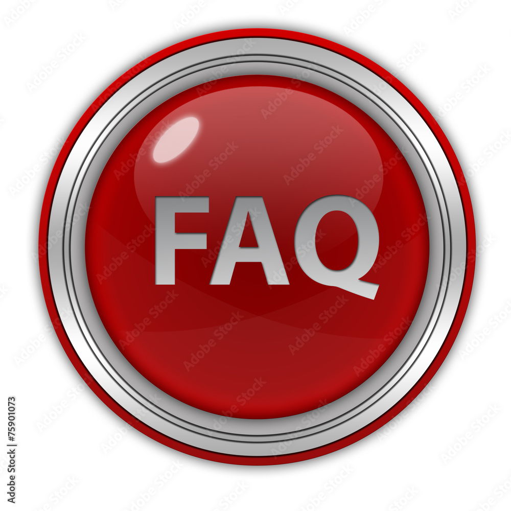 faq circular icon on white background faq circular icon on white background