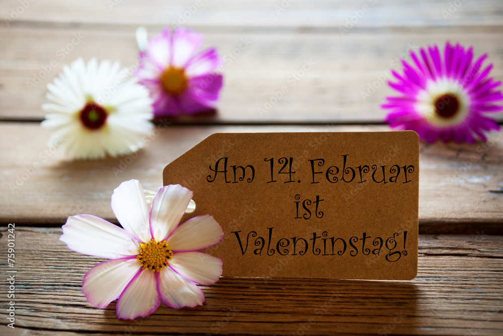 Etikett mit deutschem Text Am 14.Februar ist Valentinstag Etikett mit deutschem Text Am 14.Februar ist Valentinstag