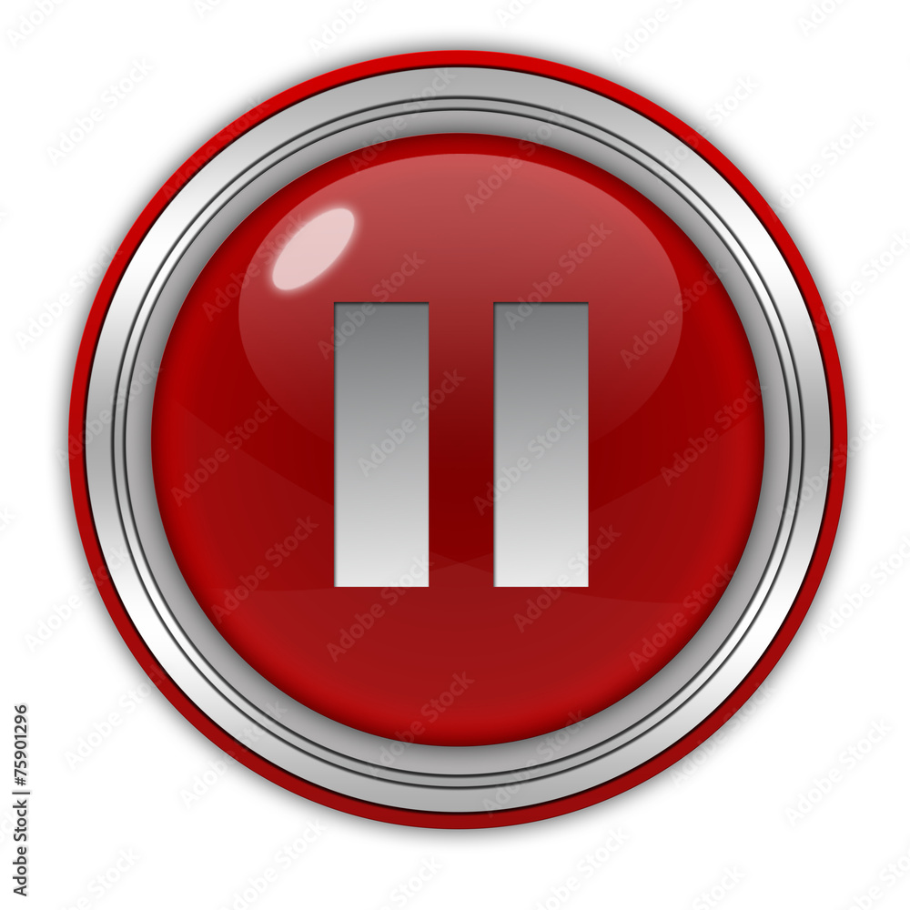 pause circular icon on white background pause circular icon on white background