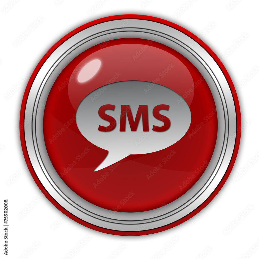 sms circular icon on white background sms circular icon on white background