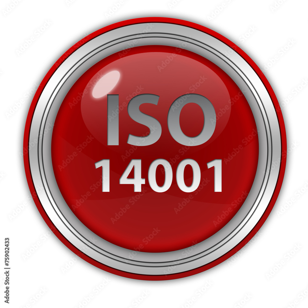 Iso 14001 circular icon on white background Iso 14001 circular icon on white background