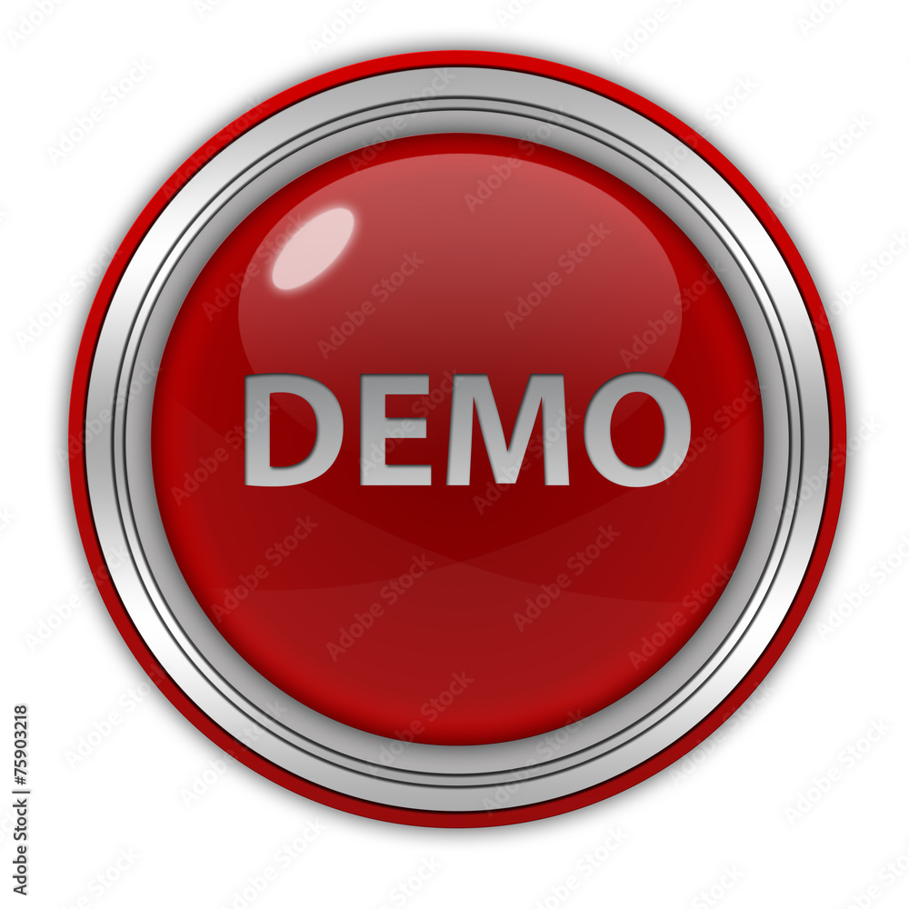 Demo circular icon on white background Demo circular icon on white background