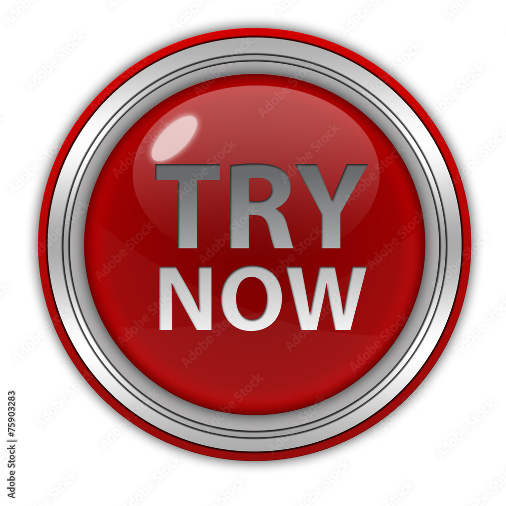 Try now circular icon on white background Try now circular icon on white background