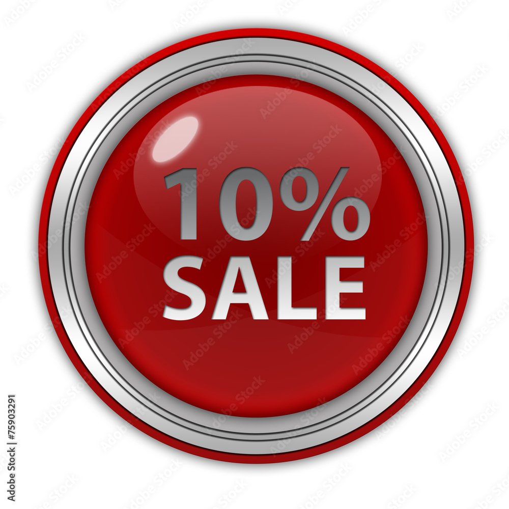 Sale ten percent circular icon on white background Sale ten percent circular icon on white background
