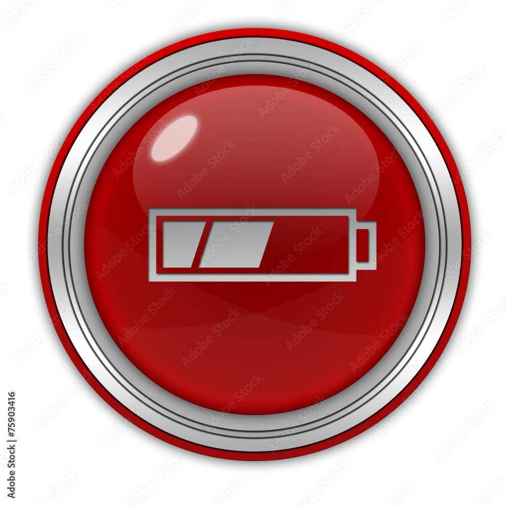 battery circular icon on white background battery circular icon on white background