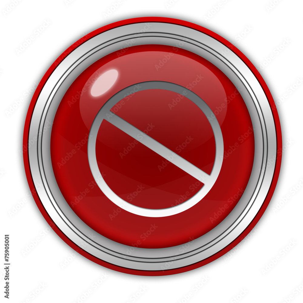Ban circular icon on white background Ban circular icon on white background