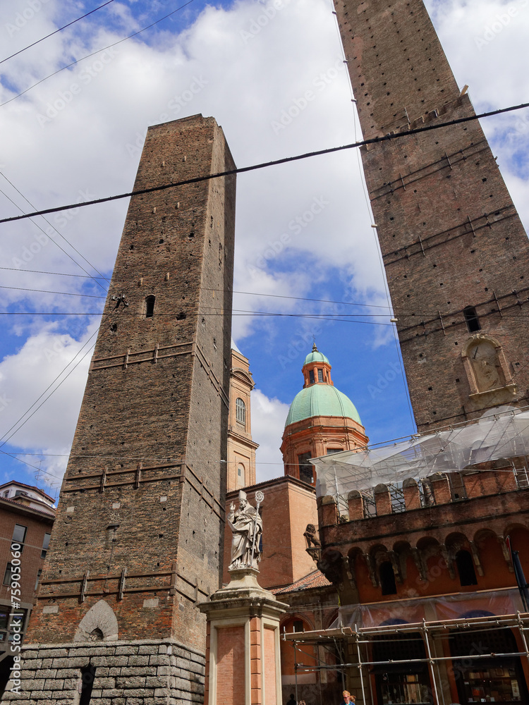 Two towers of Bologna Italy