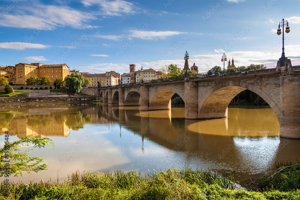 Obraz premium Puente de Piedra (Stone bridge) in Logrono